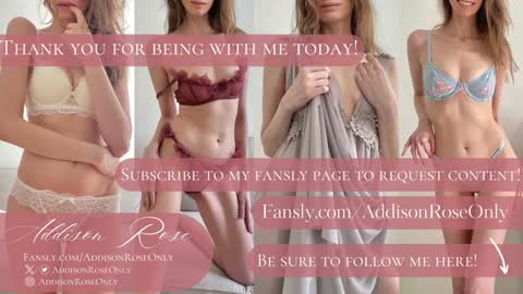 Snapshot of addieroseone chatting on January 2025 06:02:01 AM Addison Rose I am currently away for the holiday weekend. Streams start again on 1242024. Enjoy the holiday online show from January 2025 06:02:01 AM