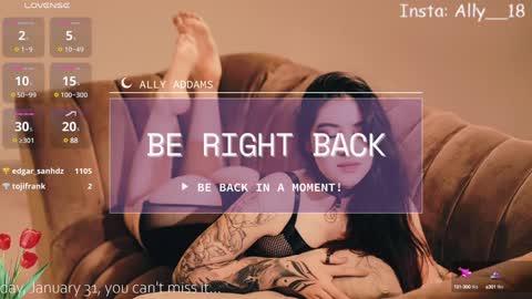 Snapshot of ally_addams chatting on January 2025 10:19:01 AM Ally online show from January 2025 10:19:01 AM