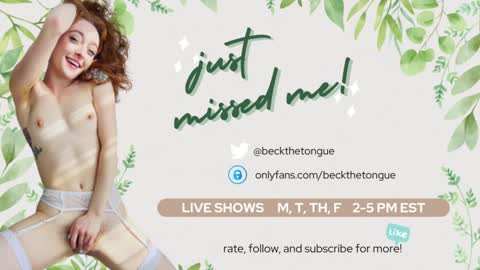 Snapshot of beckthetongue chatting on January 2025 03:05:02 AM Beck the tongue online show from January 2025 03:05:02 AM