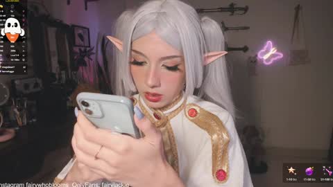 Snapshot of fairywhore chatting on December 2024 03:48:01 AM Jackie Cosplayer online show from December 2024 03:48:01 AM