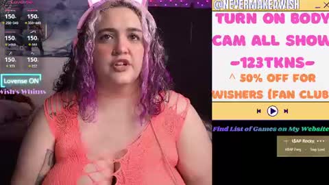 Snapshot of nevermakeawish chatting on July 2026 09:58:01 AM Wishs Playground online show from July 2026 09:58:01 AM
