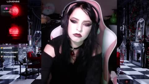 Snapshot of thenightqueen chatting on December 2024 05:42:01 PM A Goth Chick online show from December 2024 05:42:01 PM