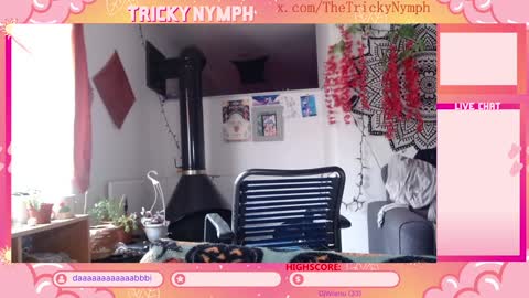 Snapshot of tricky_nymph chatting on November 2025 07:15:02 PM Cassie online show from November 2025 07:15:02 PM