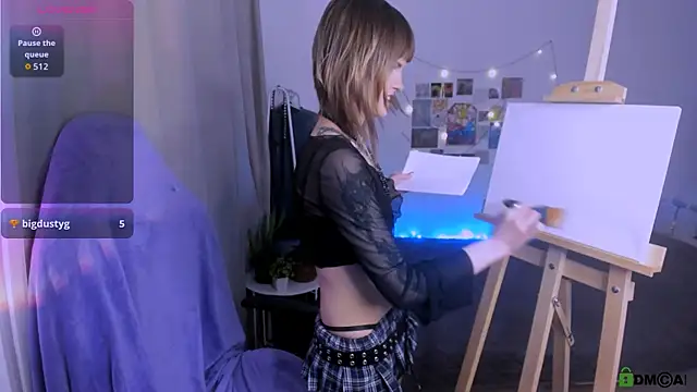 Snapshot of Mel_the_drawer chatting on March 2026 12:55:01 PM Mel the drawer online show from March 2026 12:55:01 PM