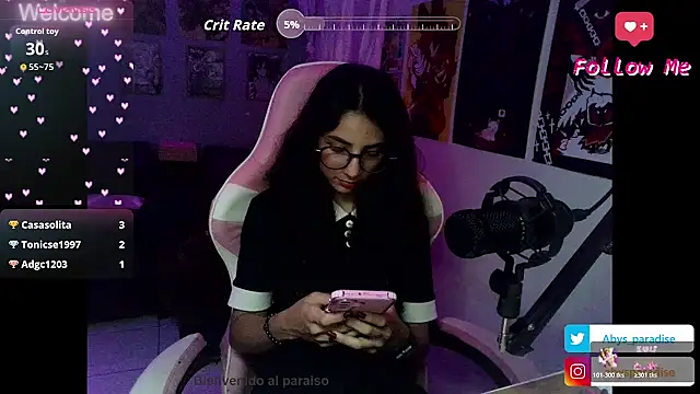 Snapshot of Abysparadise chatting on October 2025 03:18:01 AM Abysparadise online show from October 2025 03:18:01 AM